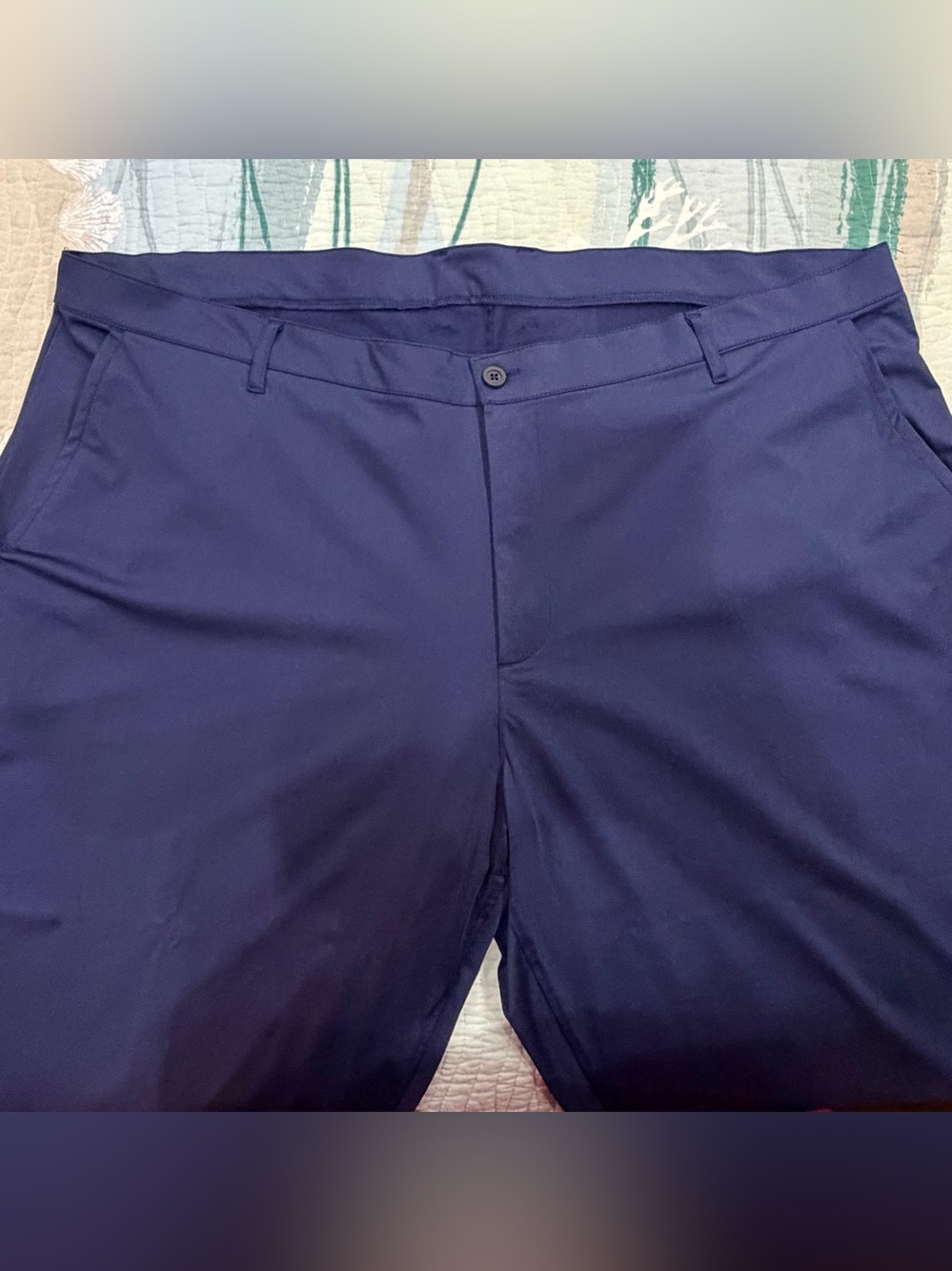 ZELOS Men's Navy Flat-Front Performance Pants